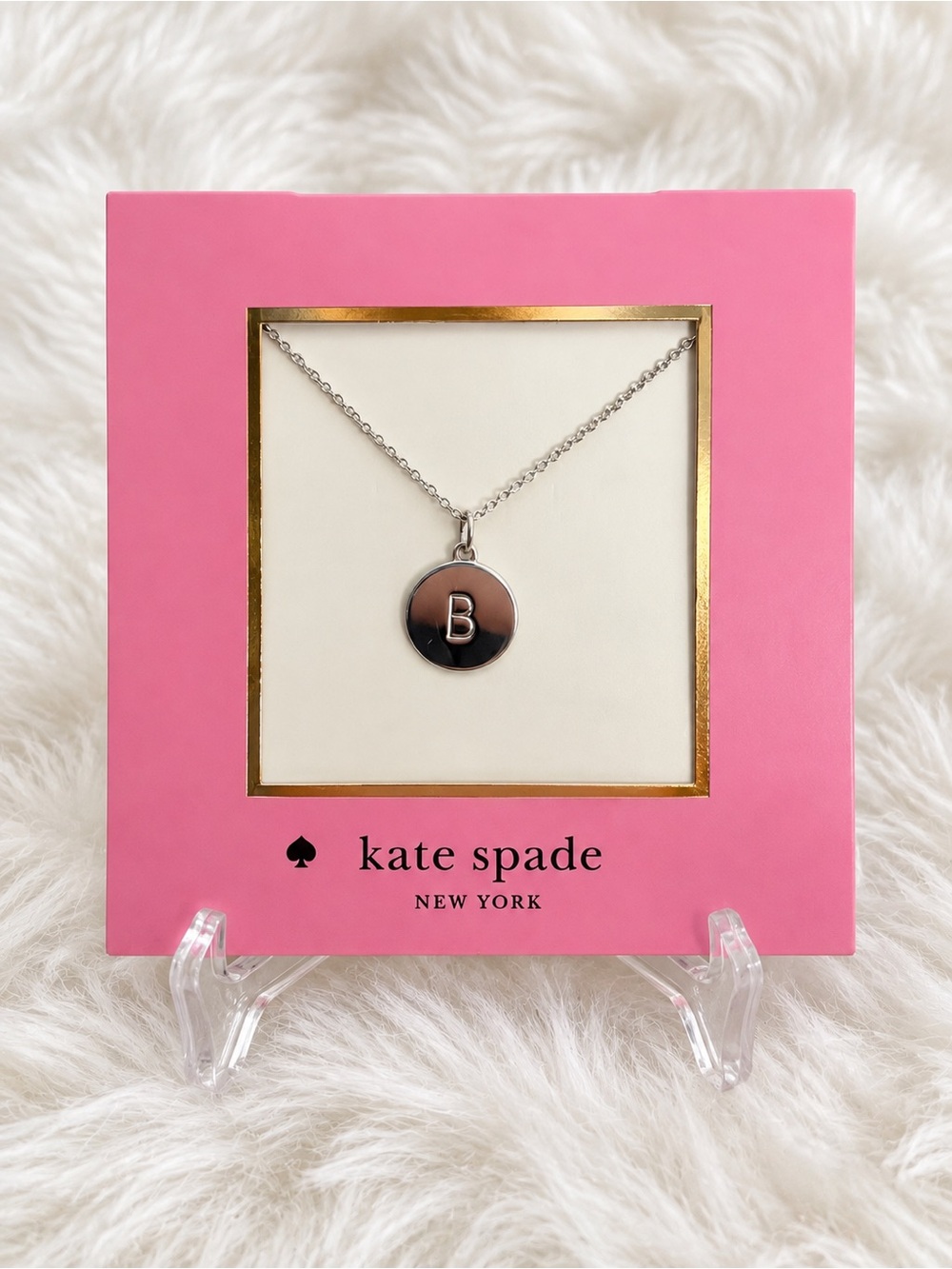 Kate Spade New York Silver-Tone Initial B Pendant Necklace